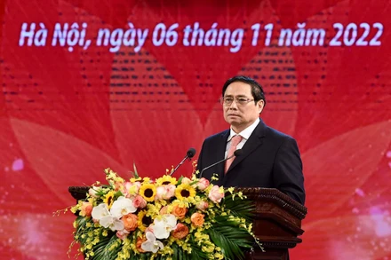 Thủ tướng Phạm Minh Chính phát biểu tại buổi lễ. (Ảnh: Trần Hải)