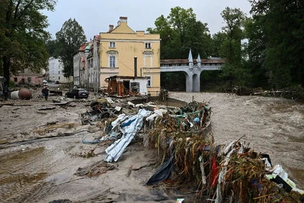 Ngập lụt tại Ladek-Zdroj, Tây Nam Ba Lan ngày 15/9/2024. (Ảnh: PAP/TTXVN)