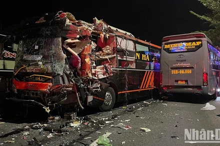 Hiện trường một tai nạn giao thông. 