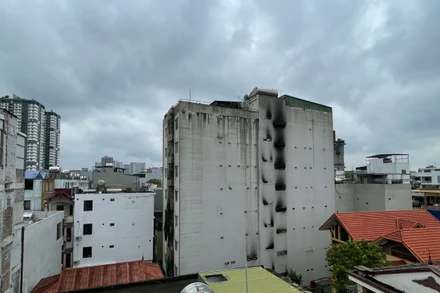 [Ảnh] Hình ảnh sau vụ cháy chung cư mini tại phố Khương Hạ, quận Thanh Xuân