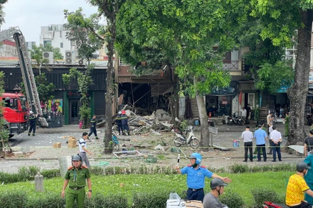 Khu vực hiện trường hiện đã được phong tỏa. (Ảnh: CTV Nguyễn Định)