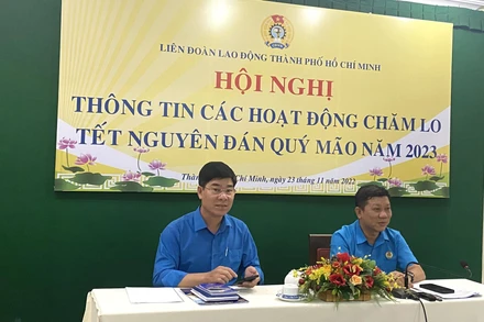 Lãnh đạo Liên đoàn Lao động Thành phố Hồ Chí Minh tại Hội nghị.