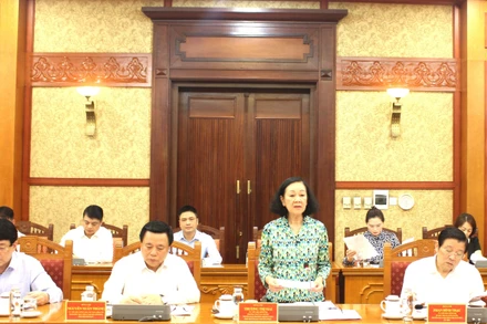 Đồng chí Trương Thị Mai phát biểu chỉ đạo Phiên họp.