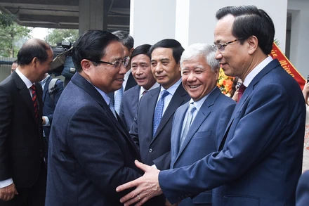 Thủ tướng Phạm Minh Chính đến dự Lễ công bố Nghị quyết của Quốc hội về thành lập Bộ Dân tộc và Tôn giáo.