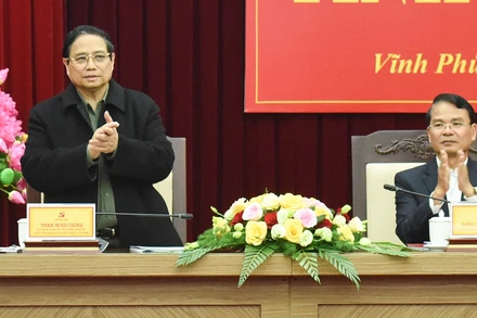 Thủ tướng Phạm Minh Chính làm việc với Ban Thường vụ Tỉnh ủy Vĩnh Phúc về tình hình phát triển kinh tế-xã hội. 