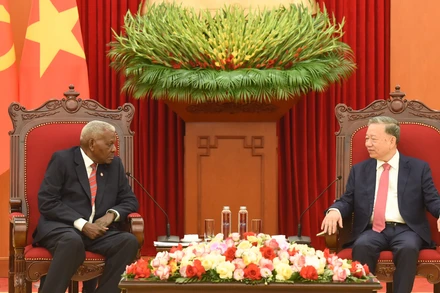 Tổng Bí thư Tô Lâm tiếp Chủ tịch Quốc hội Chính quyền Nhân dân Cuba Esteban Lazo Hernandez.