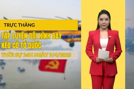 [Video] Thời sự 24h ngày 9/4/2025: Trực thăng tập luyện đội hình bay kéo cờ Tổ quốc, chào mừng 50 năm Ngày giải phóng miền Nam, thống nhất đất nước