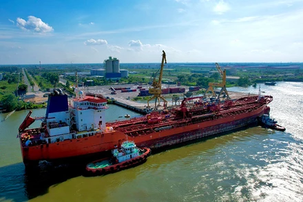 Tàu trọng tải 20.000 tấn vào sông Hậu cập cảng VIMC.