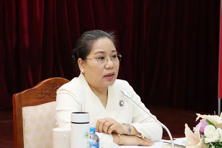 Bà Suansavanh Viyaket, Bộ trưởng Thông tin, Văn hóa và Du lịch Lào. (Ảnh: Báo Pasaxon)