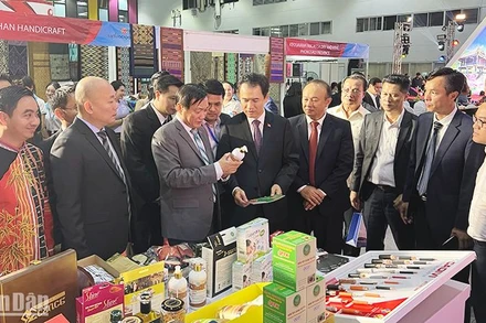 Các đại biểu tham quan các gian hàng tại hội chợ. Ảnh: Trịnh Dũng