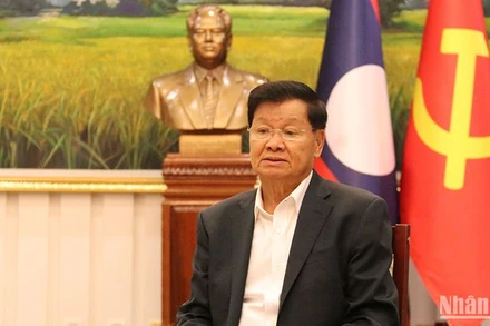 Tổng Bí thư, Chủ tịch nước Lào Thongloun Sisoulith. (Ảnh: TRỊNH DŨNG)