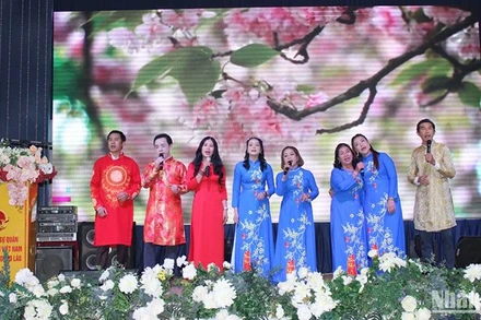 Một tiết mục văn nghệ tại Chương trình. (Ảnh: Hải Tiến)