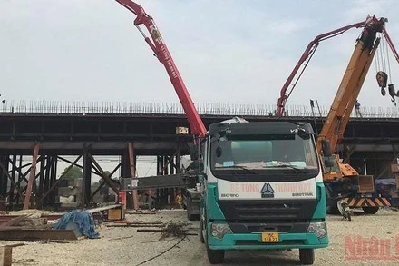 Thi công dự án Mai Sơn - quốc lộ 45. (Ảnh minh họa: Quang Hưng)