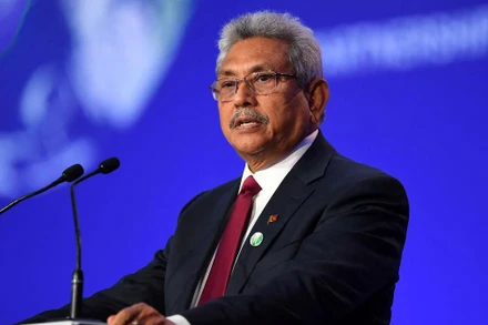 Ông Gotabaya Rajapaksa phát biểu tại COP26 diễn ra ở Anh, ngày 1/11/2021. (Ảnh: Reuters)