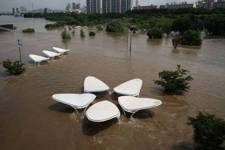 Toàn cảnh Công viên sông Han tại Seoul, ngày 10/8. (Ảnh: Reuters)