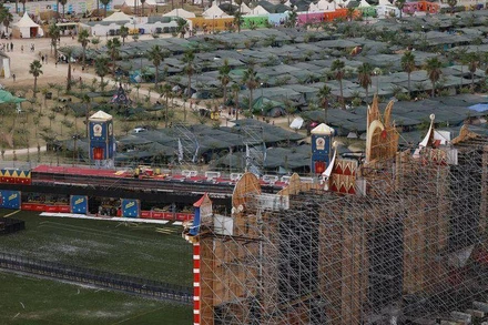 Toàn cảnh địa điểm tổ chức Lễ hội âm nhạc Medusa sau khi gió mạnh làm sập một phần sân khấu. (Ảnh: Reuters)