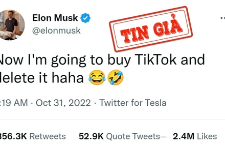 "Elon Musk sắp mua TikTok" là tin giả