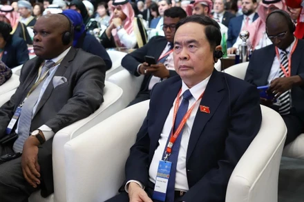 Đoàn đại biểu Quốc hội Việt Nam do Phó Chủ tịch thường trực Quốc hội Trần Thanh Mẫn làm Trưởng đoàn đã tham dự Lễ khai mạc Đại hội đồng IPU, tại Bahrain, ngày 11/3/2023. (Ảnh: Nguyễn Trường/TTXVN)