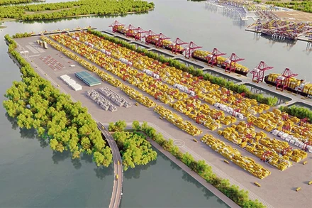 Mô hình cảng trung chuyển quốc tế Cần Giờ. (Ảnh do đơn vị tư vấn cung cấp)