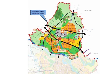 Quy hoạch (dự kiến) thành phố phía bắc trực thuộc Thủ đô.