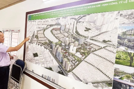 Phối cảnh quy hoạch tỷ lệ 1/500 Dự án Khu đô thị mới mở rộng phía Bắc và phía Tây Bắc Đại Kim-Định Công.