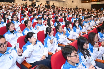 Các đại biểu dự Ðại hội toàn quốc Hội Sinh viên Việt Nam lần thứ 11. (Ảnh DUY LINH)