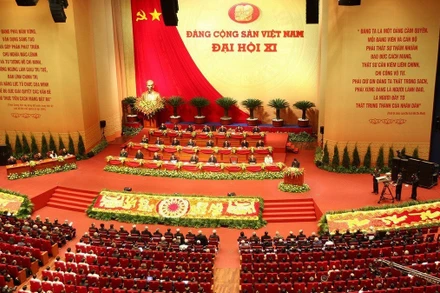 Đại hội đại biểu toàn quốc Đảng Cộng sản Việt Nam lần thứ XI diễn ra từ ngày 12-19/1/2011, tại Hà Nội. (Ảnh: TTXVN)