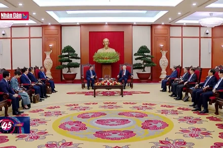 Tổng Bí thư tiếp Thủ tướng Campuchia