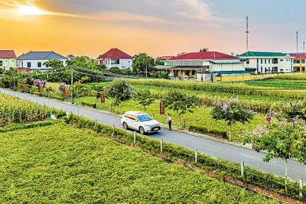 Một góc xã nông thôn mới nâng cao Xuân Thành, huyện Nghi Xuân.