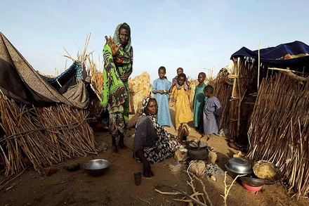 Người tị nạn Sudan sống trong lều tạm ở Chad.