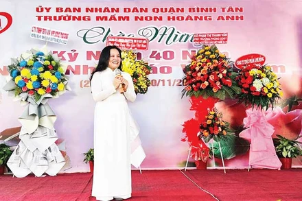 Cô giáo Đỗ Thị Thanh Vui, Bí thư Chi bộ, Hiệu trưởng Trường mầm non Hoàng Anh.