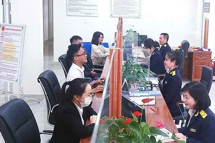 Cán bộ cơ quan thuế tỉnh Lâm Đồng thực thi nhiệm vụ quản lý thuế.