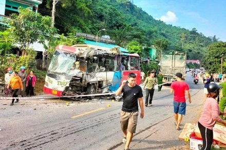 Hiện trường vụ tai nạn. 