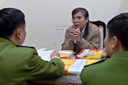 Đối tượng Bùi Văn Dị tại cơ quan Công an.