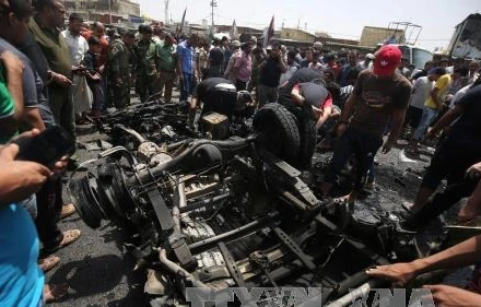 Hiện trường vụ đánh bom xe ở Sadr City, Iraq. (Ảnh tư liệu - minh họa: AFP/TTXVN)