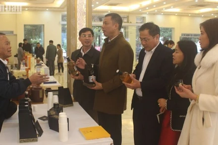 Hội đồng chấm điểm, đánh giá các sản phẩm từ sâm Ngọc Linh của Công ty TNHH MTV đầu tư xây dựng Thành Long.