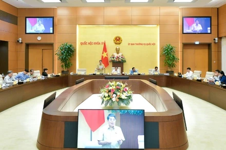 Một phiên họp của Ủy ban Thường vụ Quốc hội khóa XV. (Ảnh: Quochoi.vn)