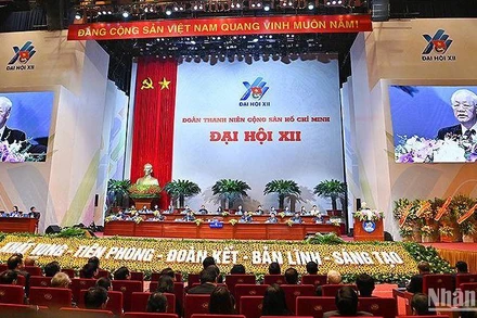 Quang cảnh phiên trọng thể Đại hội Đoàn toàn quốc lần thứ XII.