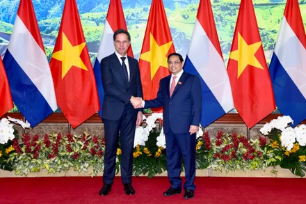 [Ảnh] Thủ tướng Phạm Minh Chính chủ trì Lễ đón Thủ tướng Hà Lan Mark Rutte