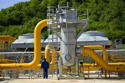 Trạm nén khí đốt Bulgartransgaz tại Ihtiman, Bulgaria. (Ảnh: AFP/TTXVN) 