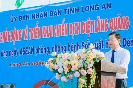 Phó Chủ tịch Ủy ban nhân tỉnh Long An Phạm Tấn Hòa phát biểu chỉ đạo tại Lễ phát động. 