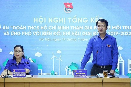 Bí thư Trung ương Đoàn Ngô Văn Cương phát biểu tại Hội nghị.