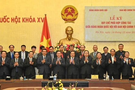 [Ảnh] Lễ ký quy chế phối hợp công tác giữa Đảng đoàn Quốc hội với Ban Nội chính Trung ương