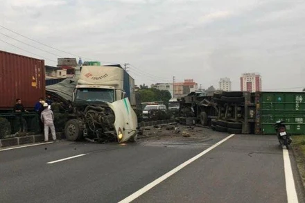 Hiện trường vụ tai nạn.