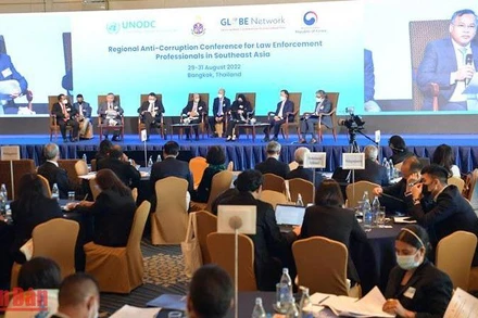 Thiếu tướng Nguyễn Văn Long, Thứ trưởng Công an Việt Nam phát biểu tại Hội nghị Thực thi pháp luật khu vực về phòng, chống tham nhũng. (Ảnh: Tuấn Anh)