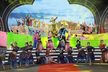 Chương trình nghệ thuật tại lễ khai mạc Lễ hội hoa tam giác mạch lần thứ 8.