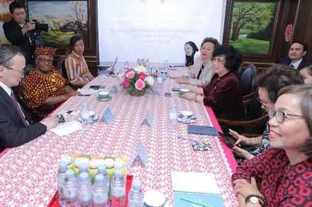 Cuộc gặp giữa lãnh đạo Hiệp hội Nữ doanh nhân Việt Nam và Tổng Giám đốc WTO ngày 18/5/2023. 