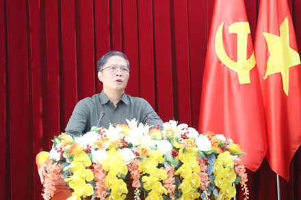 Trưởng Ban Kinh tế Trung ương Trần Tuấn Anh phát biểu tại buổi làm việc.