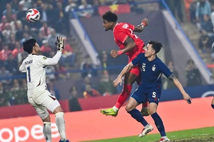 Xuân Son mở tỷ số cho Việt Nam. (Ảnh: THÀNH ĐẠT)