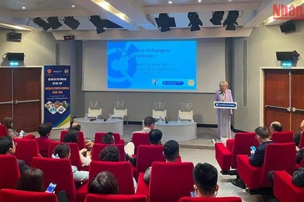 Tại hội thảo, nhiều doanh nghiệp Pháp bày tỏ mong muốn đầu tư và hợp tác với các doanh nghiệp sản xuất và xuất nhập khẩu nông sản Việt Nam. (Ảnh: Khải Hoàn)